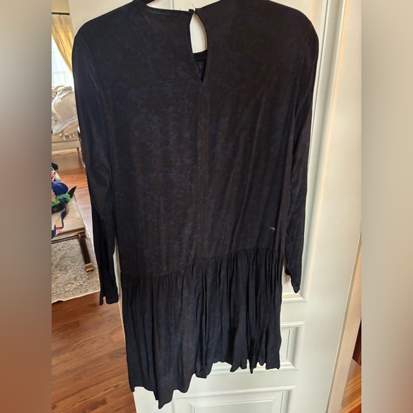 BRAND NEW ZARA ANIMAL PRINT BLUE/BLACK LONG SLEEVE DRESS SZ XS - Picture 7 of 7